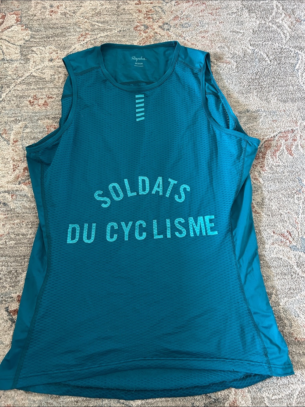 Rapha Teal men’s  Sleeveless Cycling Tank base layer  - Soldats du Cyclisme